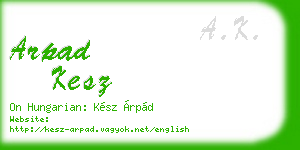 arpad kesz business card