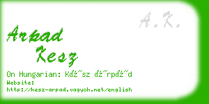 arpad kesz business card